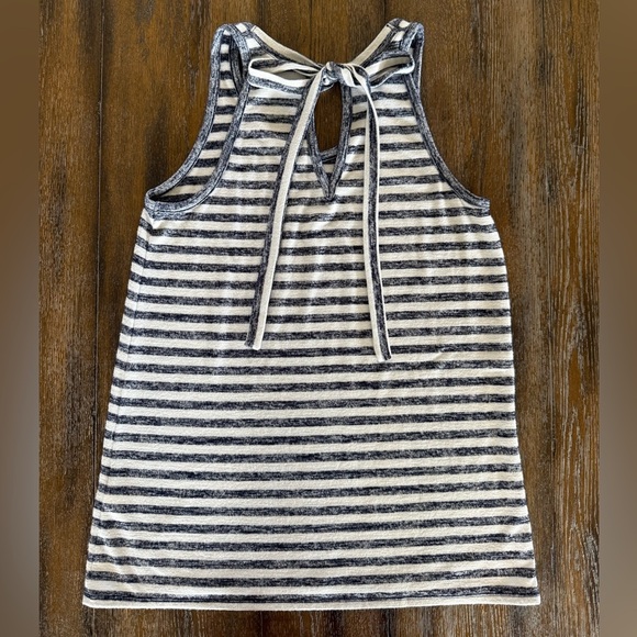 Market & Spruce Women’s Lexxie Navy and White Tie Back Knit Tank Top Size M - Picture 2 of 7